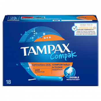 TAMPAX Compak Super Plus Tampones con Aplicador 18 uds