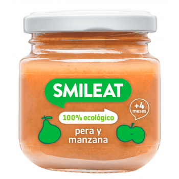 SMILEAT Tarrito de pera y manzana ecológica 130 g