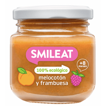 SMILEAT Tarrito Melocotón y Frambuesa Ecológico 130 g