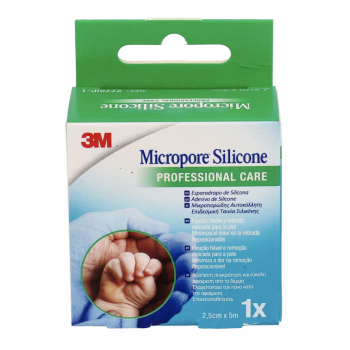 3M NEXCARE Esparadrapo Hipoalérgico Silicona 1 Rollo 5 m x 2,5 cm