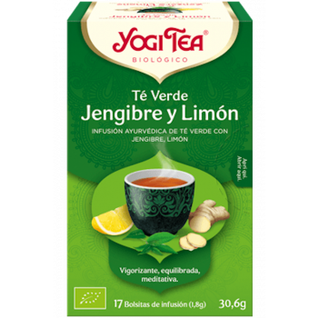 YOGI TEA Té Verde Jengibre y Limón 17 Bolsitas