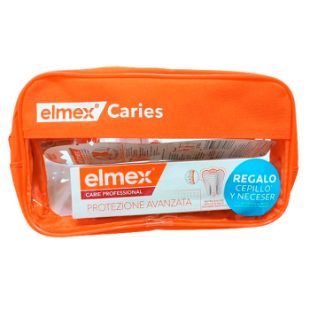 ELMEX Dentífrico Protección Caries Profesional 75 ml + Cepillo Dental Protección Caries + Neceser