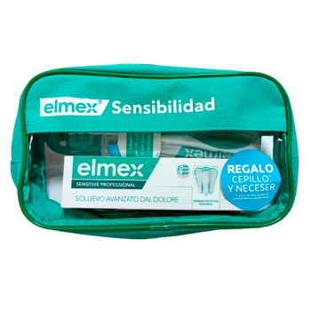 ELMEX Sensitive profesional 75ml + cepillo dental sensibilidad + neceser