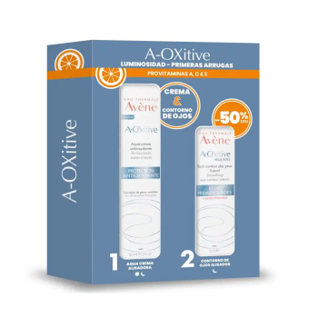 AVENE A-Oxitive Pack Luminosidad Aqua Crema Alisadora 30 ml + Contorno de Ojos Alisador 15 ml (-50% DTO)