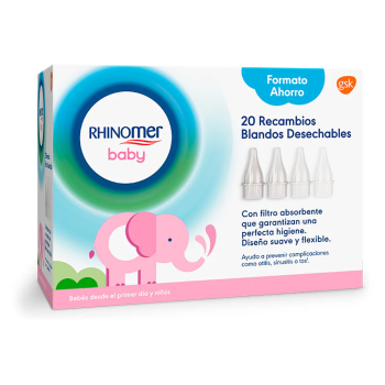 RHINOMER Baby Recambios Aspirador Nasal Desechables 20 uds