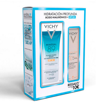 VICHY Mineral 89 Pack Fluido Diario Boost SPF 50 + Capital Soleil UV-Age Daily Fluido Fotoprotector Diario SPF50
