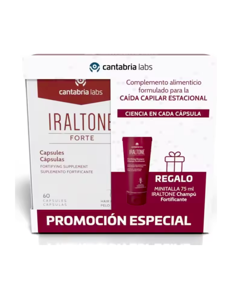 IRALTONE Forte 60 Cápsulas + REGALO Champú Fortificante 75 ml