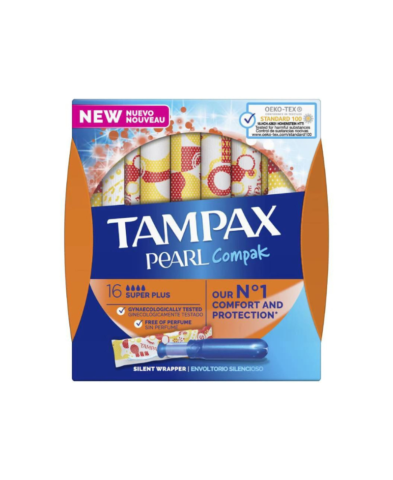 TAMPAX Pearl Compak Super Plus Tampones con Aplicador 16 uds