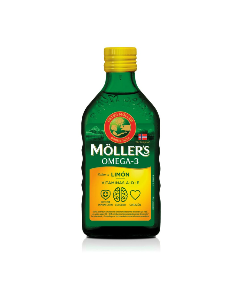 MÖLLER´S Aceite de bacalao sabor a limón 250 ml