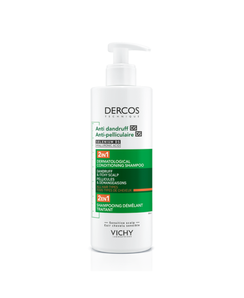 Vichy Dercos Champú acondicionador anticaspa ds 2 en 1 390 ml