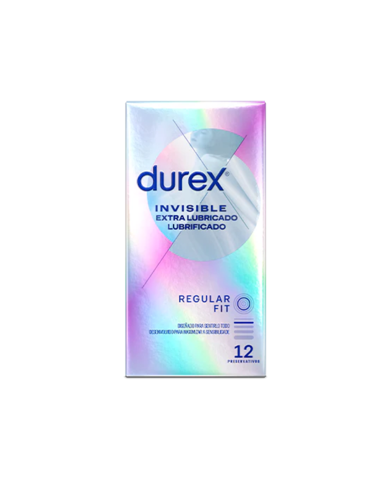 DUREX Preservativos Invisible Extra Fino Extra Lubricado 12 uds