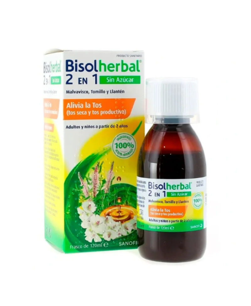 BISOHERBAL 2 en 1 Jarabe sin Azúcar 133ml