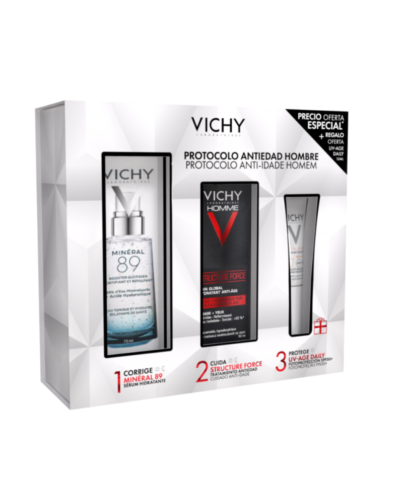 VICHY Pack Mineral 89 sérum 50 ml + Structure force 50 ml  + Regalo Solar 15 ml