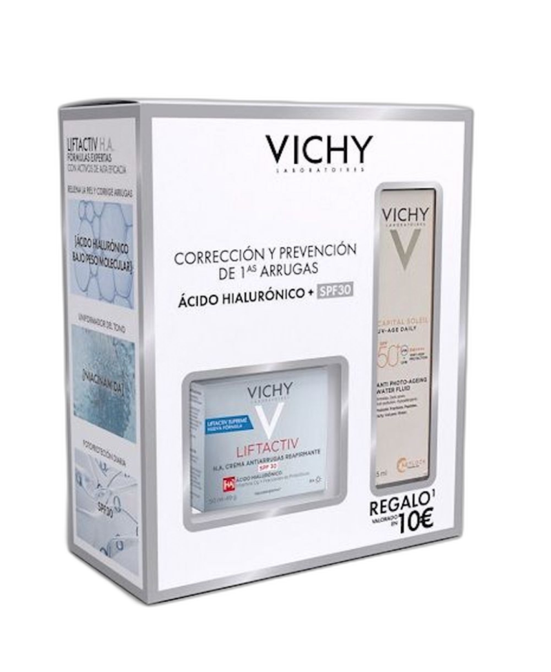 VICHY Liftactiv Pack Crema Antiarrugas y Firmeza SPF30 + VICHY Capital Soleil UV-Age Daily Fluido Fotoprotector Diario SPF50