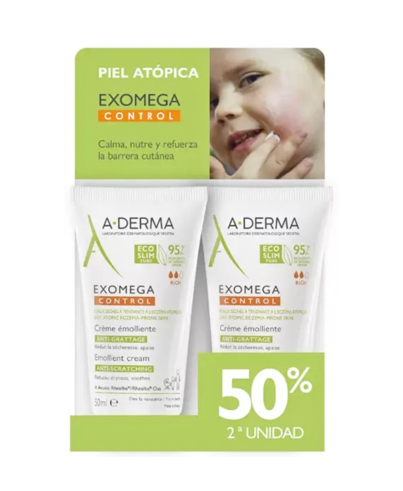 A-DERMA Exomega control duplo crema emoliente 2 x 50 ml