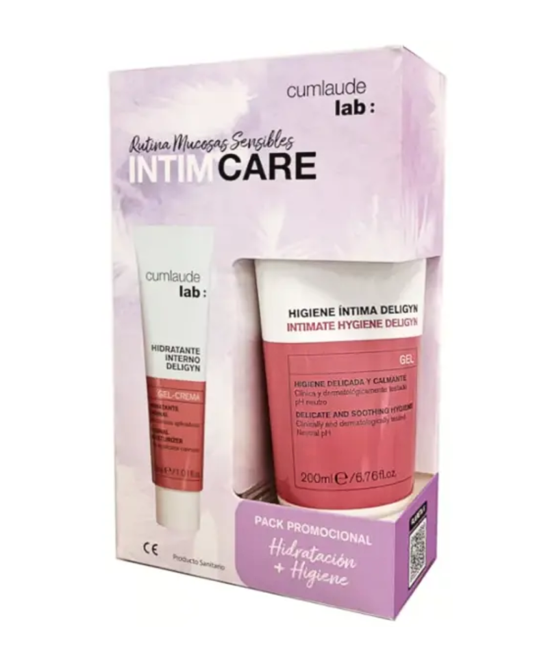 CUMLAUDE LAB Pack Higiene intima deligyn gel 200 ml + hidratante interno deligyn gel crema 30 ml