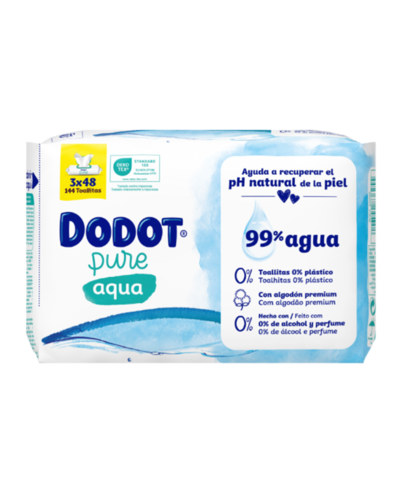 DODOT Aqua Pure Toallitas Húmedas para Bebés 3x48 uds