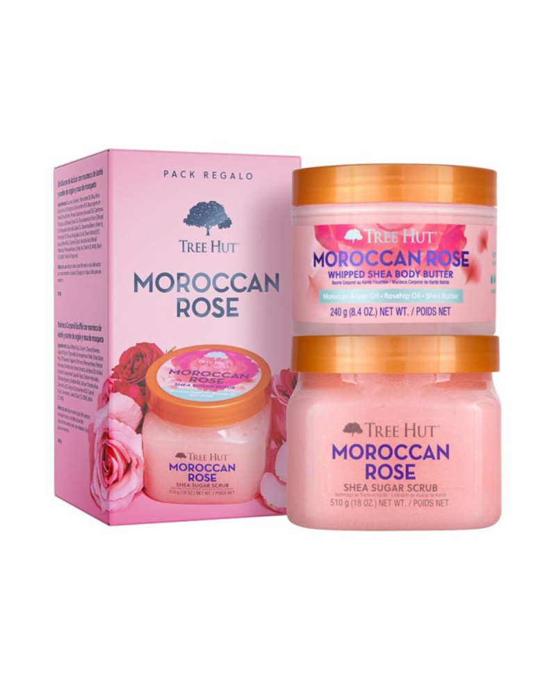 TREE HUT Pack moroccan rose exfolienate de azucar 510g + manteca corporal 240g