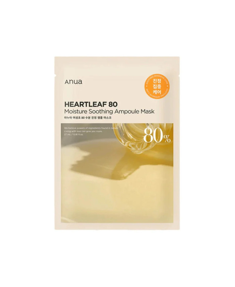 ANUA heartleaf 80% moisture soothing ampoule mascarilla facial 25 ml