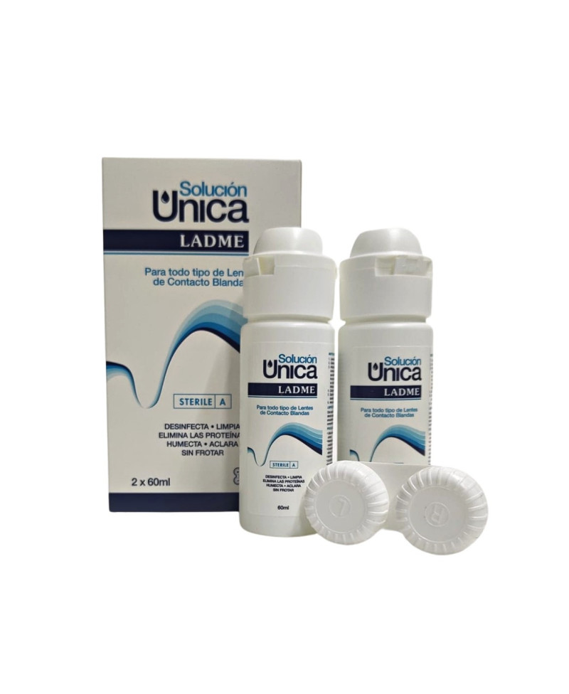 LADME Solucion Unica Lentes de Contacto Formato Viaje 2 x 60 ml