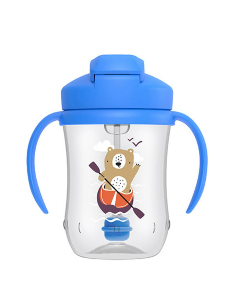 DR BROWN´S Mi Primer Vaso Con Pajita +6M Azul 270 ml