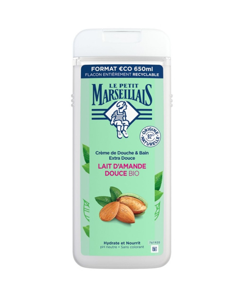 LE PETIT MARSEILLAIS Crema de Ducha Extra Suave Leche de Almendras Dulces Bio 650 ml