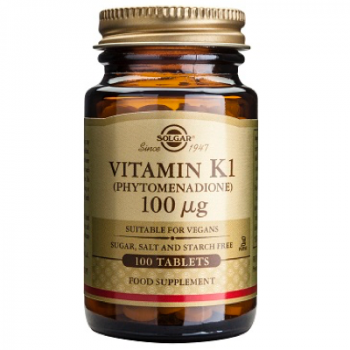 SOLGAR Vitamina K1 (Fitomenadiona) 100 μg - 100 Comprimidos