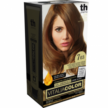 TH PHARMA Kit Tinte en Casa V-Color 7.03 Rubio Medio Natural Dorado