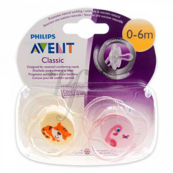 AVENT CHUPETE SILICONA ANIMALES 0- 6 M