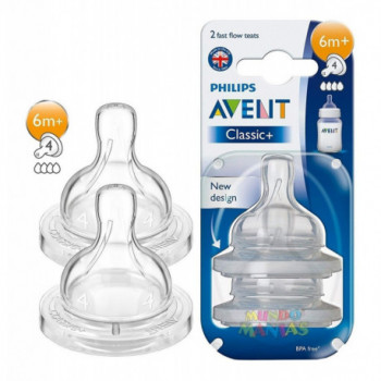 TETINA SILICONA AVENT PHILIPS FLUJO RAPIDO +6 M