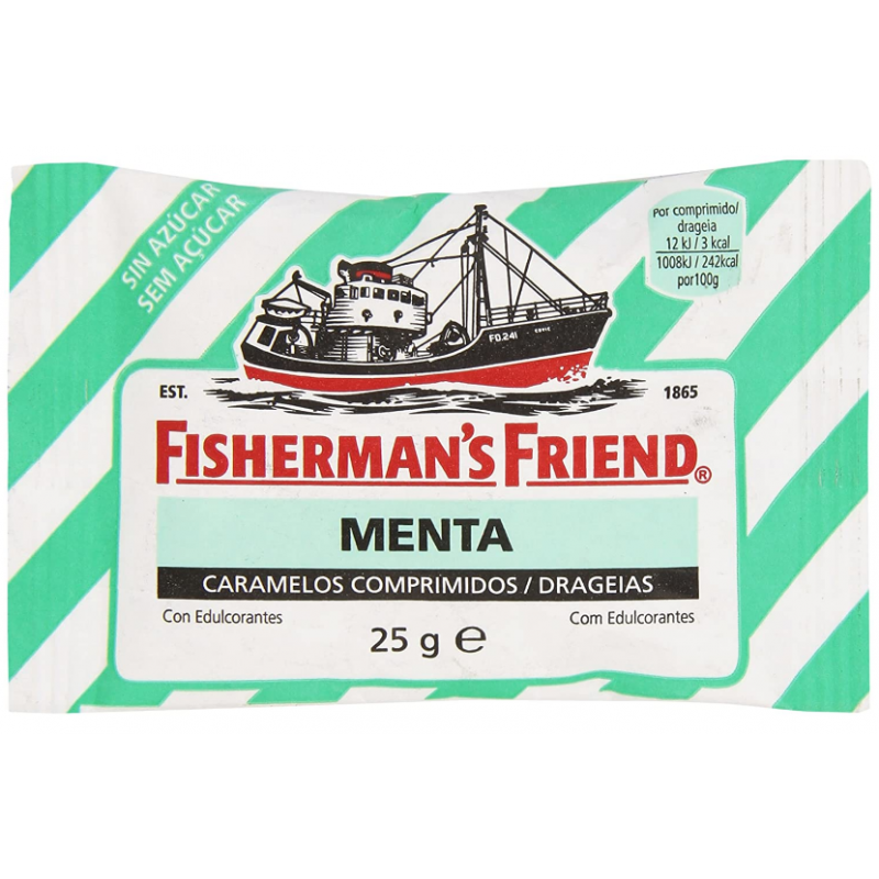 Caramelos fisherman's menta sin azúcar 25 g