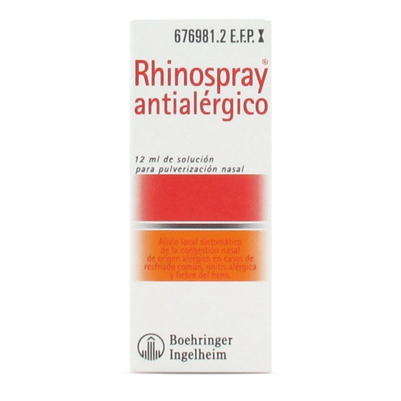 RHINOSPRAY ANTIALERGICO 1,18 MG/ML + 5,05 MG/ML SOLUCION PARA PULVERIZACION NASAL, 1 ENVASE PULVERIZADOR DE 12 ML