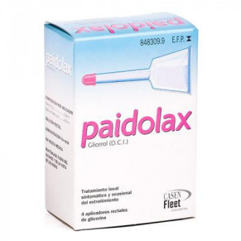 PAIDOLAX NIÑOS, SOLUCIÓN RECTAL, 4 APLICADORES (ENEMAS) DE 4 ML