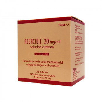 REGAXIDIL 20 MG/ML SOLUCION CUTANEA , 240 ML (4 FRASCOS DE 60 ML)