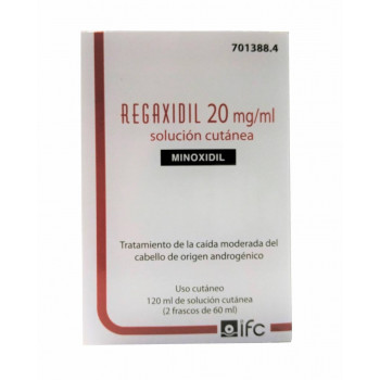 REGAXIDIL 20 MG/ML SOLUCION CUTANEA , 120 ML (2 FRASCOS DE 60 ML)