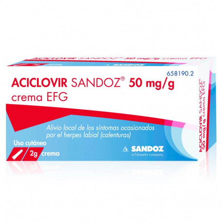 ACICLOVIR SANDOZ CARE 50 MG/G CREMA , 1 TUBO DE 2 G