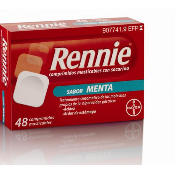 Rennie Menta sin azúcar 680 mg/80 mg 48 comprimidos masticables