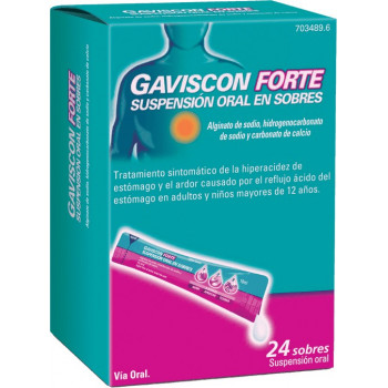 GAVISCON FORTE SUSPENSION ORAL EN SOBRES , 24 SOBRES