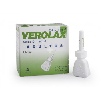 VEROLAX ADULTOS SOLUCION RECTAL , 6 ENEMAS DE 7,5 ML