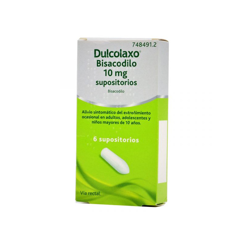 DULCOLAX BISACODILO 10 MG SUPOSITORIOS, 6 SUPOSITORIOS