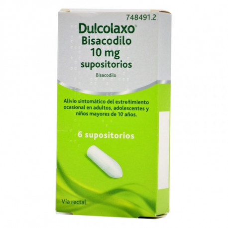 DULCOLAX BISACODILO 10 MG SUPOSITORIOS, 6 SUPOSITORIOS