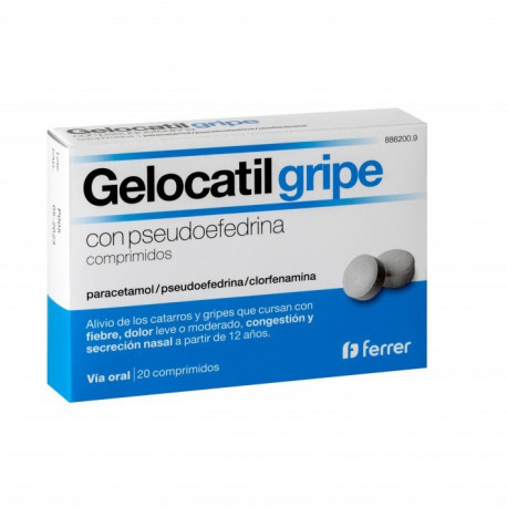 GELOCATIL GRIPE CON PSEUDOEFEDRINA COMPRIMIDOS, 20 COMPRIMIDOS