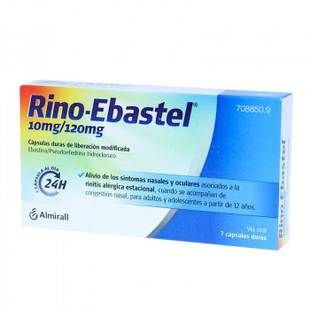 RINO-EBASTEL 10 MG/120 MG CAPSULAS DURAS DE LIBERACION MODIFICADA , 7 CÁPSULAS