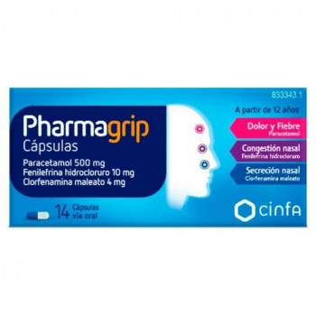 PHARMAGRIP CONGESTION Y SECRECION NASAL CAPSULAS, 14 CÁPSULAS