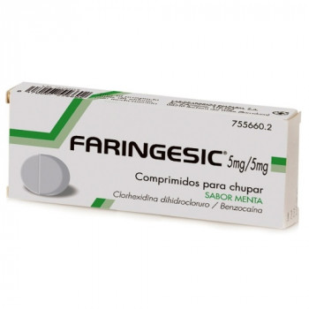 FARINGESIC 5 MG/5 MG COMPRIMIDOS PARA CHUPAR SABOR MENTA 20 COMPRIMIDOS