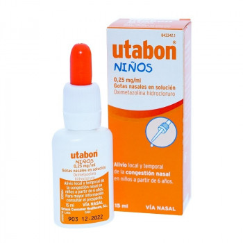 UTABON NIÑOS 0,25 MG/ML GOTAS NASALES EN SOLUCION, 1 FRASCO DE 15 ML