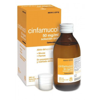 CINFAMUCOL CARBOCISTEINA 50 MG/ML SOLUCION ORAL , 1 FRASCO DE 200 ML