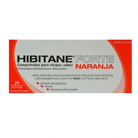 HIBITANE 5MG/5MG COMPRIMIDOS PARA CHUPAR SABOR NARANJA , 20 COMPRIMIDOS