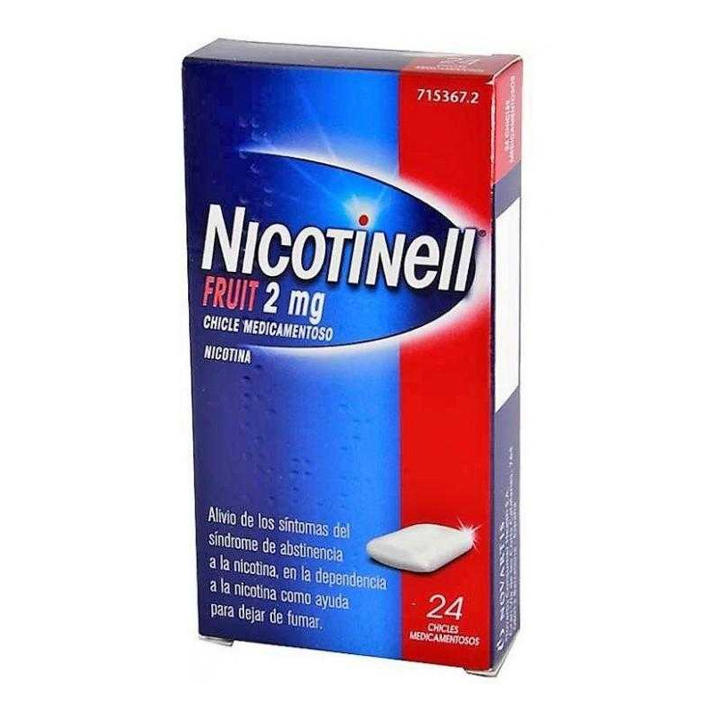 NICOTINELL FRUIT 2 MG CHICLE MEDICAMENTOSO, 24 CHICLES