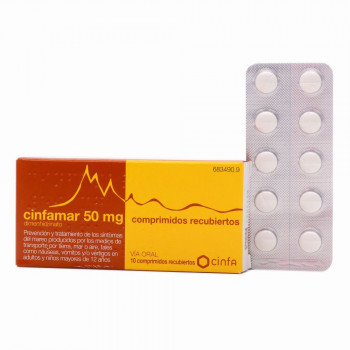 CINFAMAR 50 MG COMPRIMIDOS RECUBIERTOS , 10 COMPRIMIDOS